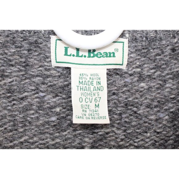 LL Bean Wool Blend Charcoal Gray Full Zipper Sweater Size M - Picture 7 of 10